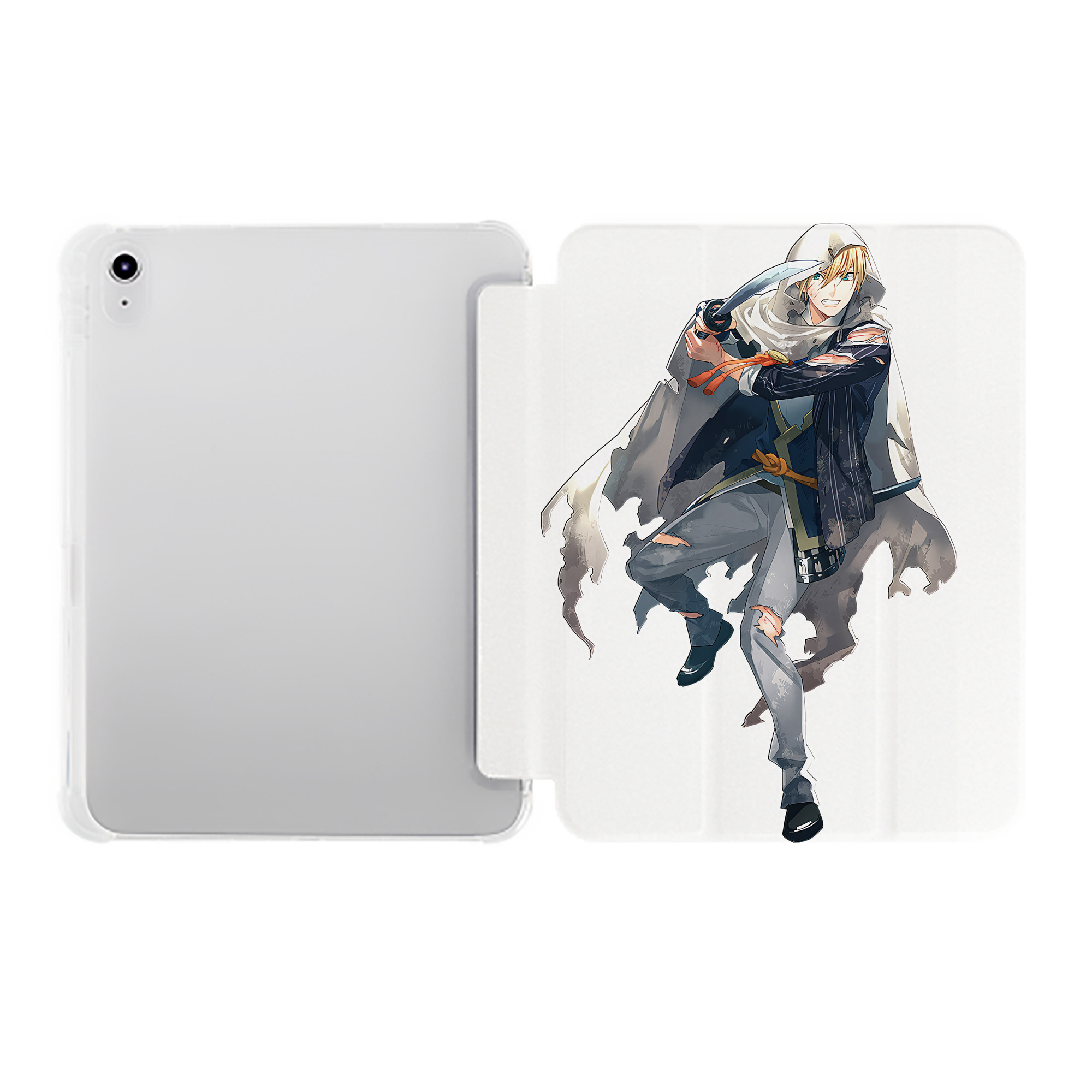 （画像用） 刀剣乱舞 Touken Ranbu IPad ケース ペン収納付き 三つ折りスタンド PUレザー×シリコン 対応機種9.5/10.5/10.9インチ